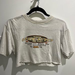 Vintage cropped graphic t-shirt thrifted in Portugal.